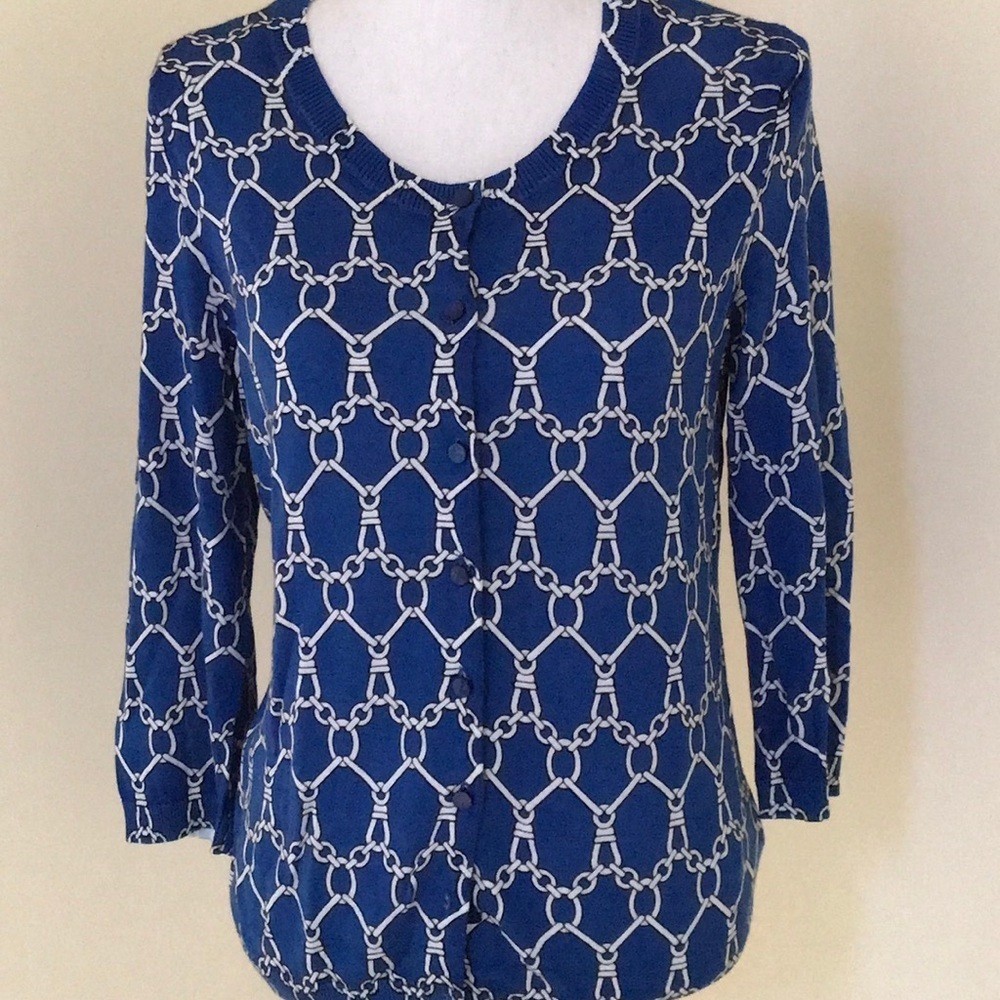 TALBOTS Size M blue button down Cardigan